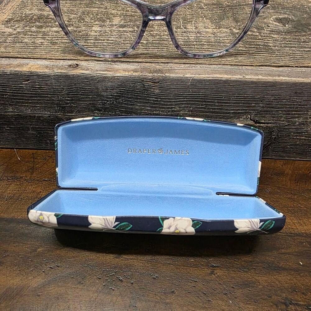 Draper James DJ5018 Indigo Purple Marble Cat Eye Eyeglasses Frames with Case